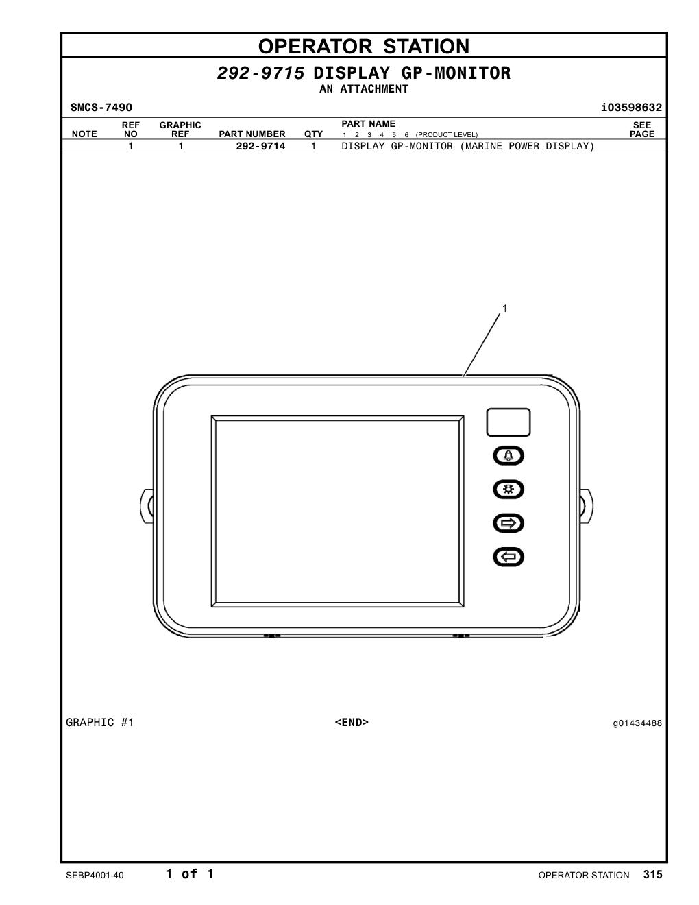 292-9714 - DISPLAY GP-MONITOR (MARINE POWER DISPLAY)