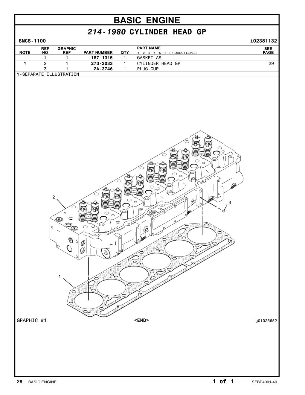 273-3033 CYLINDER HEAD GP CAT parts manual diagram