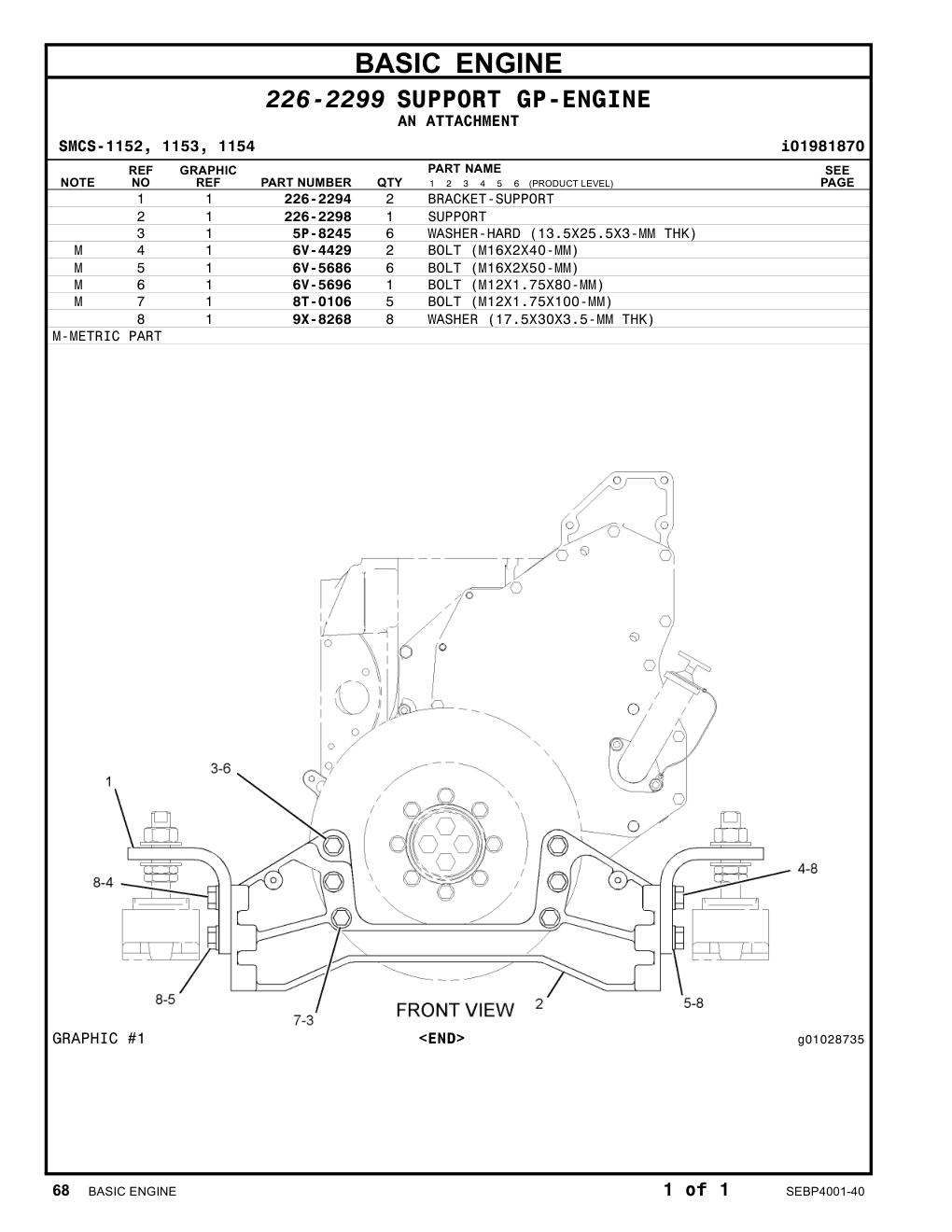 226-2294 BRACKET-SUPPORT CAT parts manual diagram