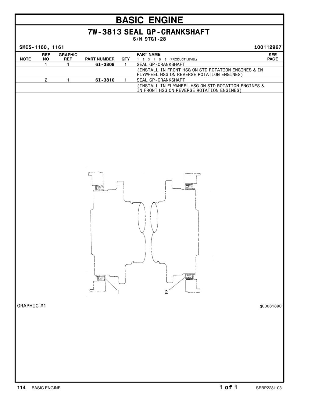 6I-3810 - SEAL GP-CRANKSHAFT