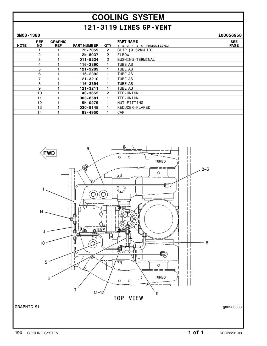 5H-0275 NUT-FITTING CAT parts manual diagram