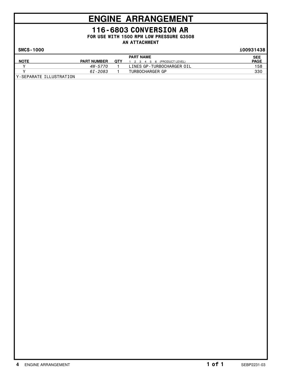 6I-2083 - TURBOCHARGER GP