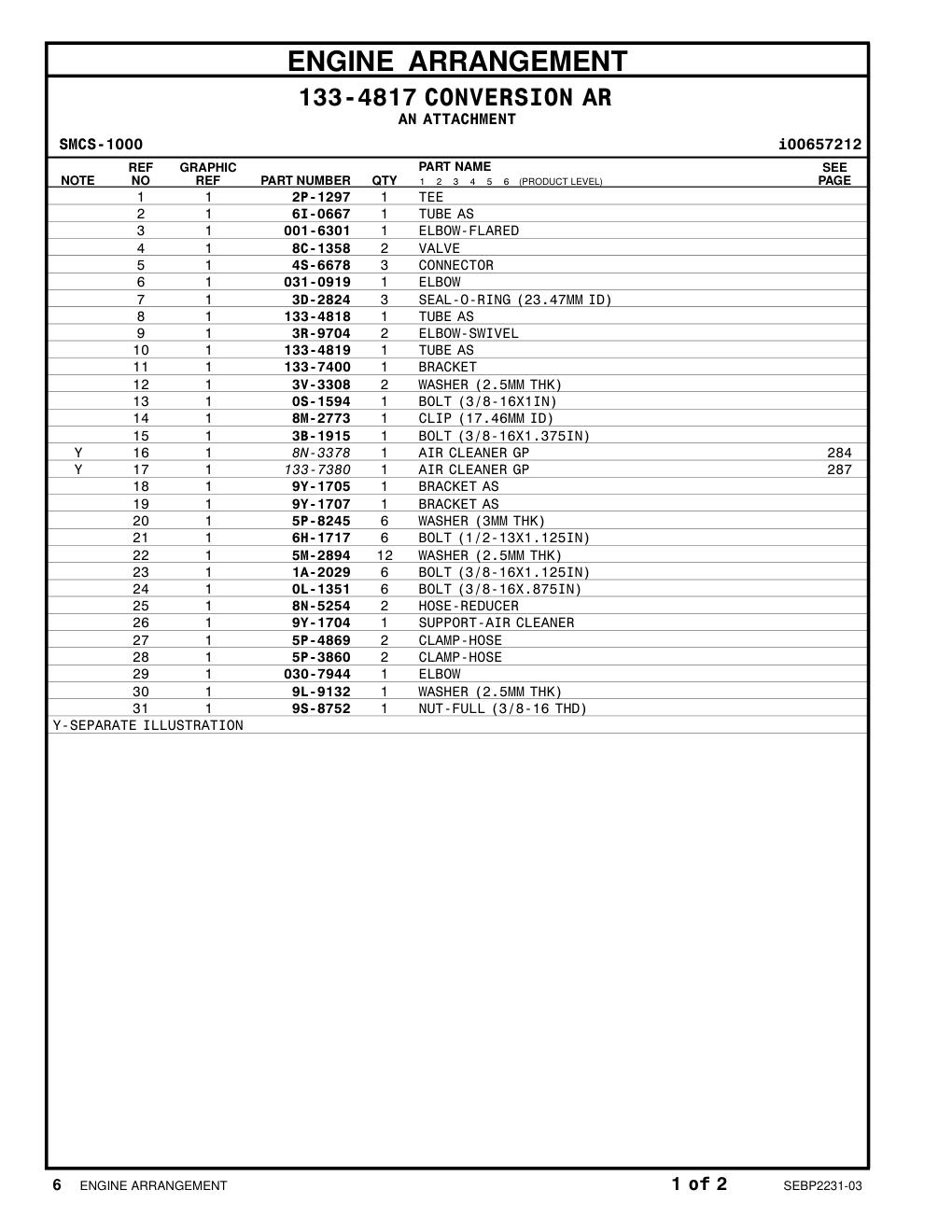 133-7380 AIR CLEANER GP CAT parts manual diagram
