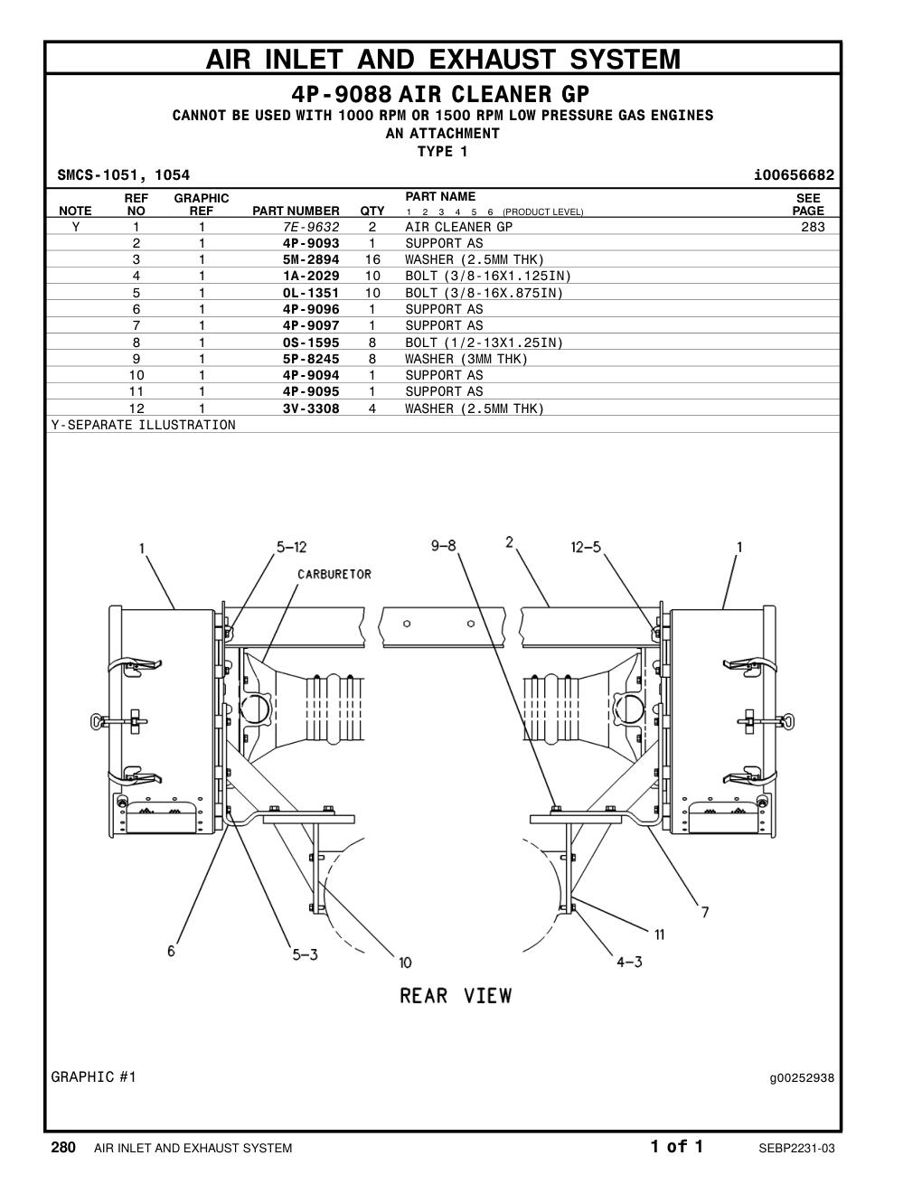 4P-9094 SUPPORT AS CAT parts manual diagram