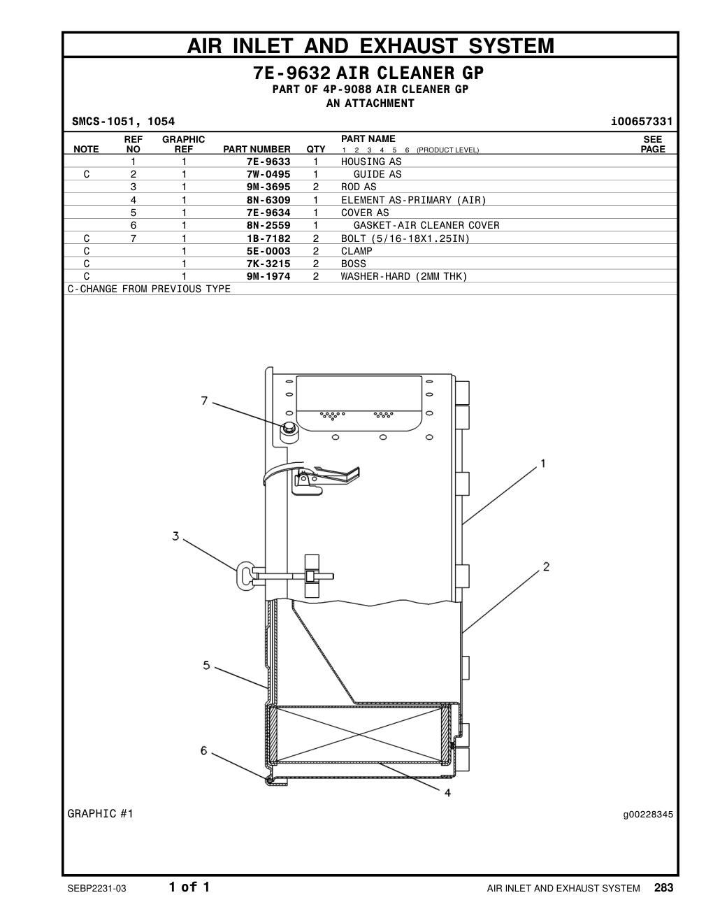 7E-9634 COVER AS CAT parts manual diagram