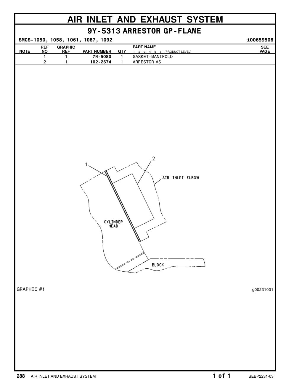 102-2674 ARRESTOR AS CAT parts manual diagram