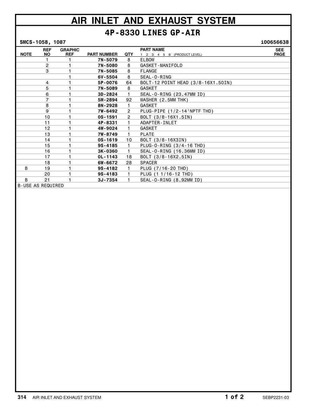 4W-9024 GASKET CAT parts manual diagram