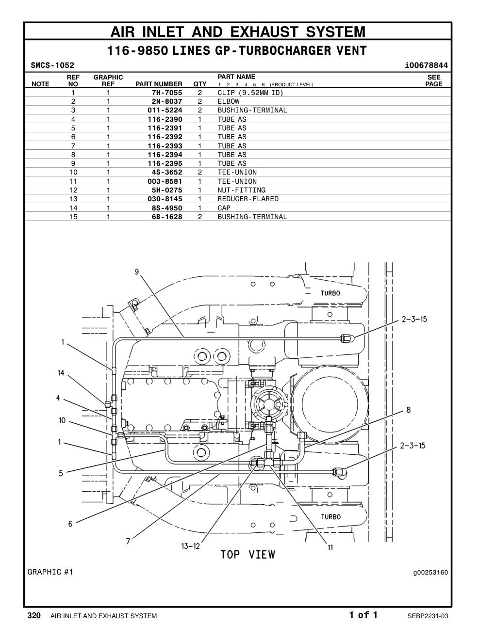 116-2395 TUBE AS CAT parts manual diagram