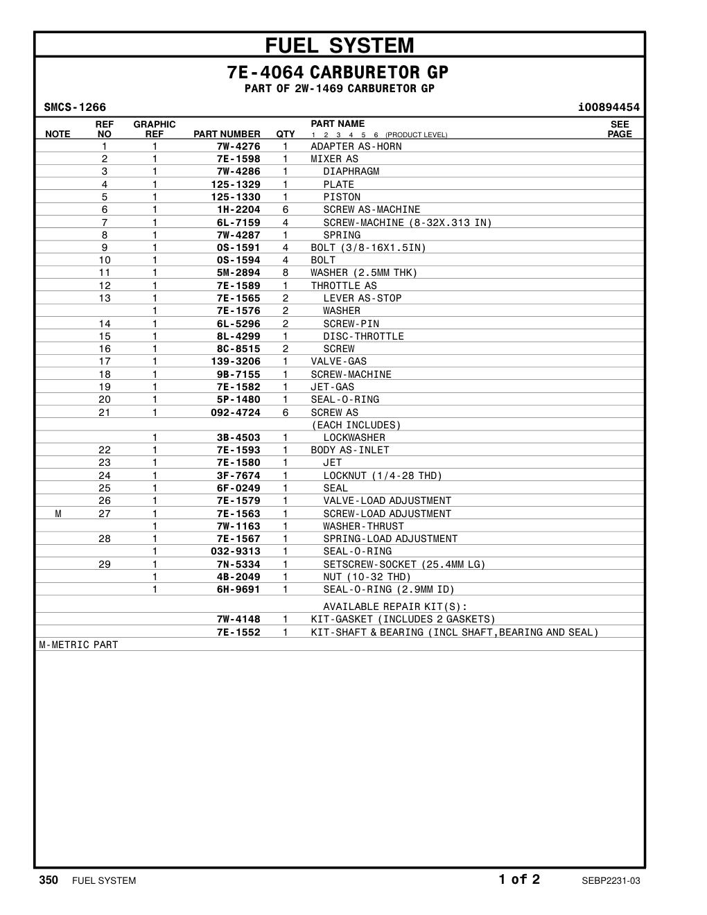 7E-1580 JET CAT parts manual diagram