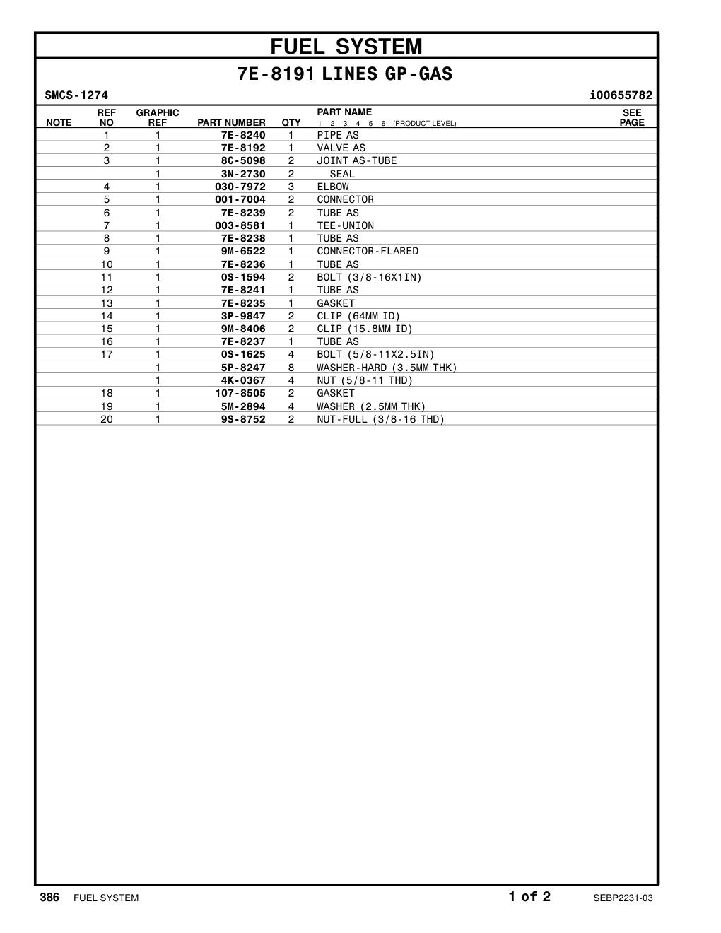 7E-8239 TUBE AS CAT parts manual diagram