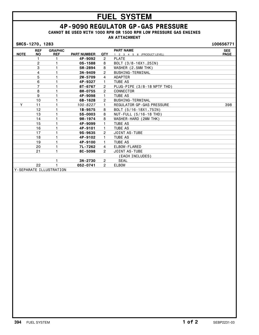 4P-9100 TUBE AS CAT parts manual diagram