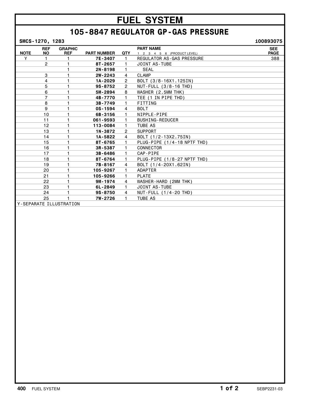 105-9266 PLATE CAT parts manual diagram