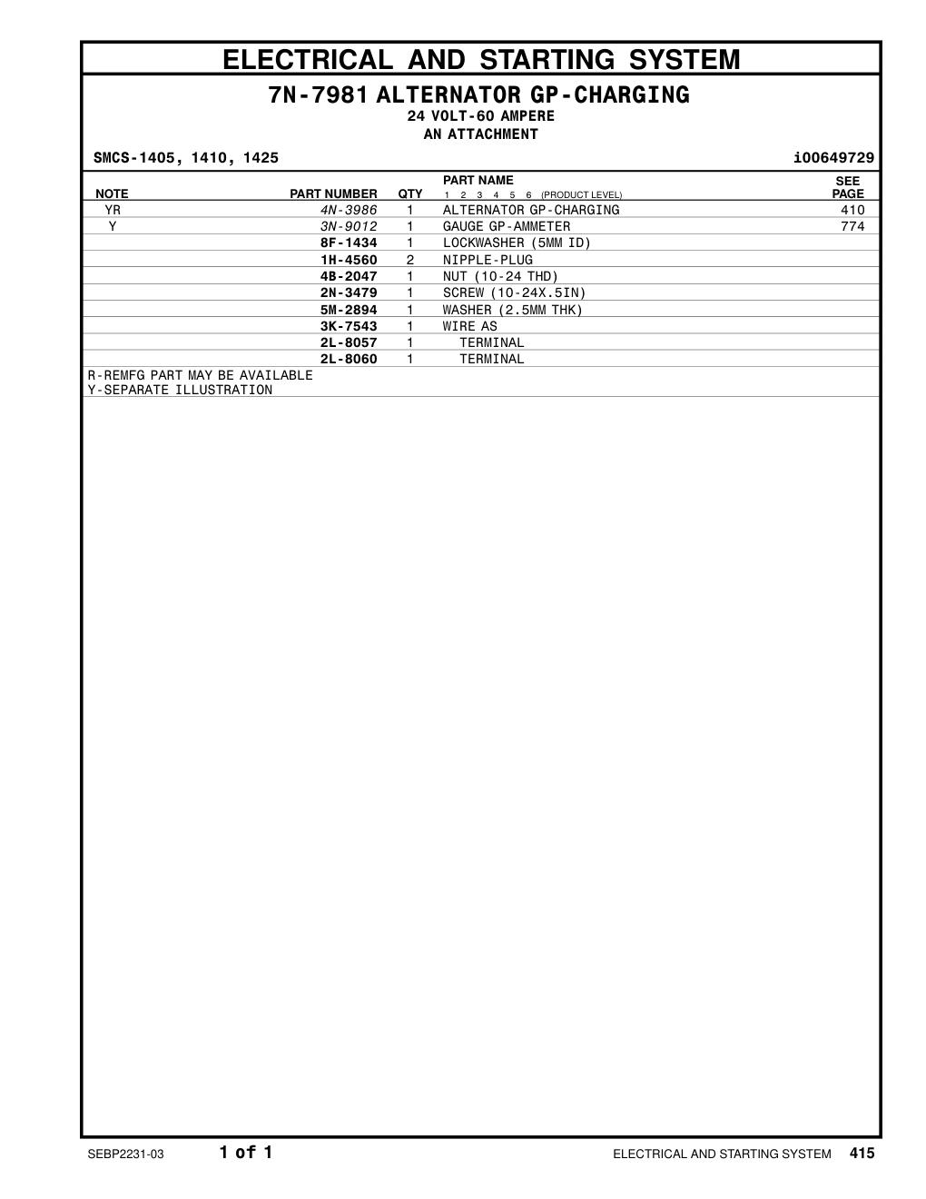 4N-3986 - ALTERNATOR GP-CHARGING