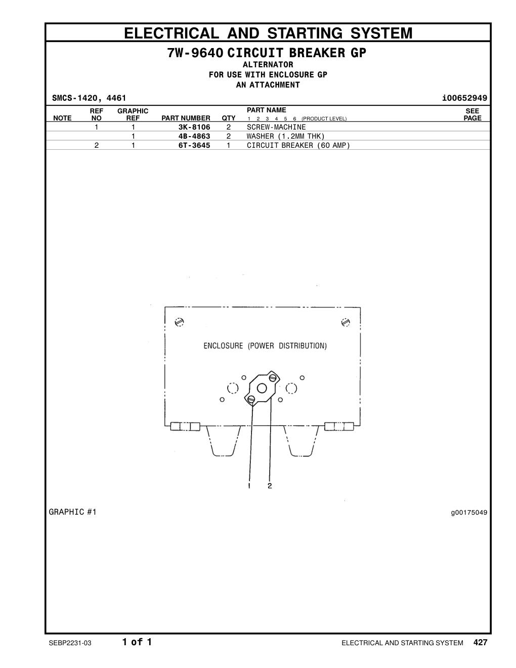6T-3645 - CIRCUIT BREAKER GP (60-AMPERE)
