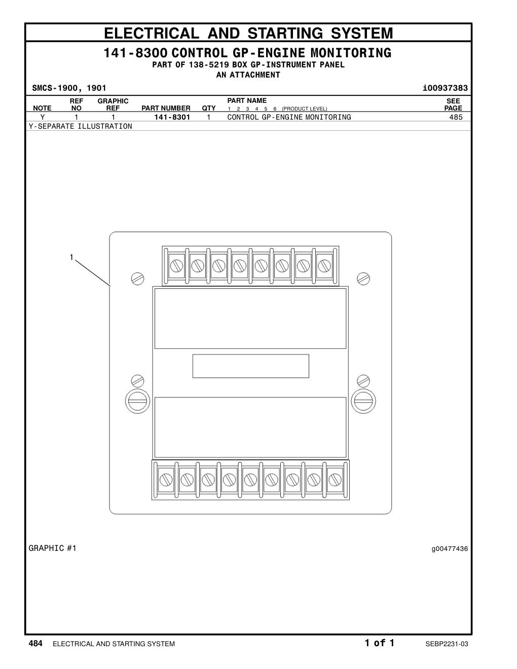 141-8301 - CONTROL GP-ENGINE MONITORING