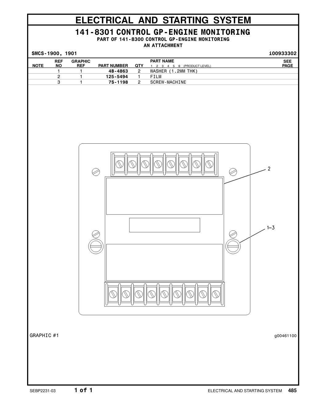 125-5494 FILM CAT parts manual diagram