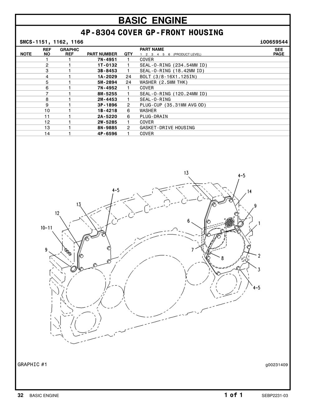 4P-6596 COVER CAT parts manual diagram