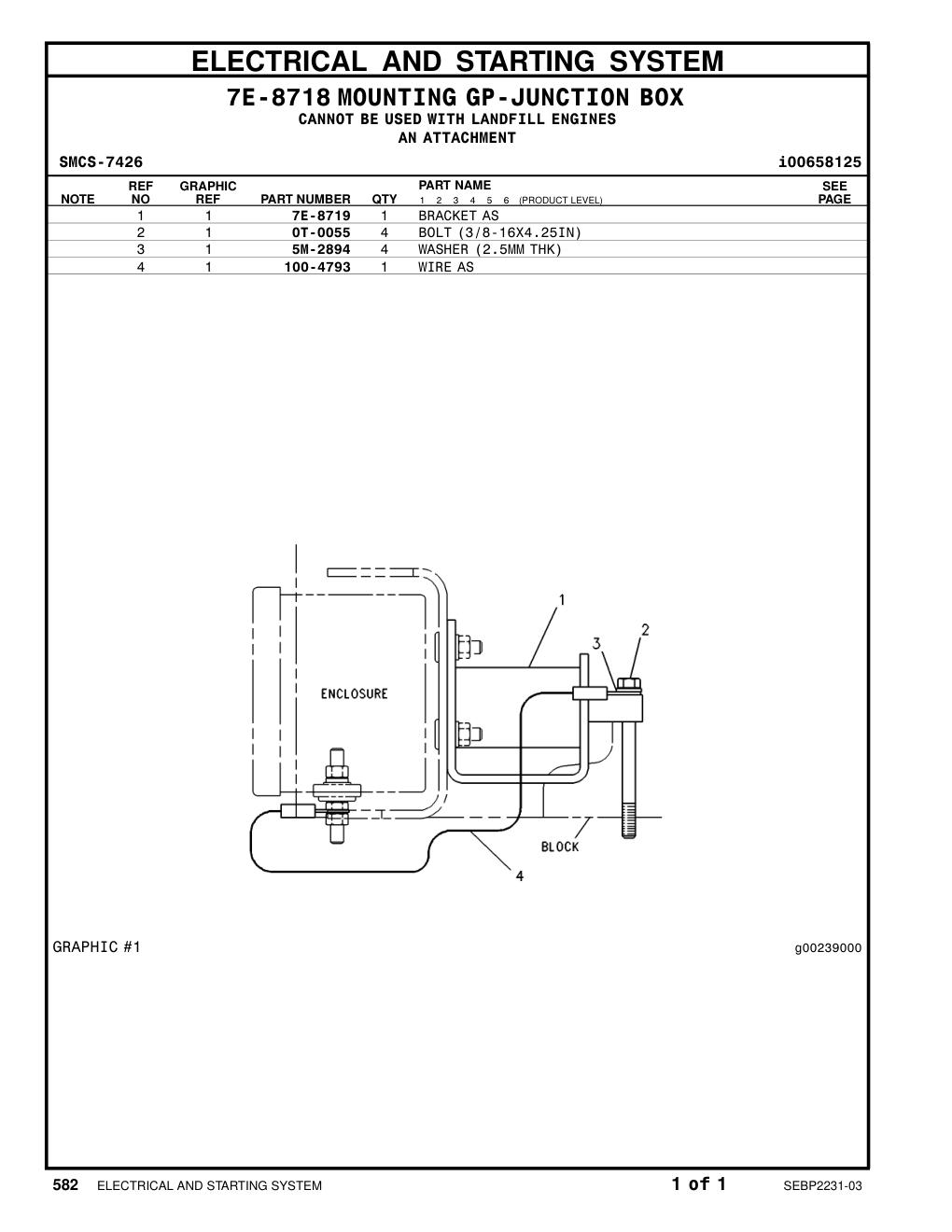 7E-8719 BRACKET AS CAT parts manual diagram