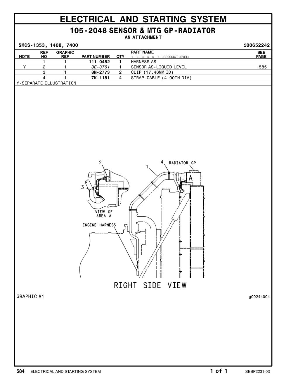 3E-3761 - SENSOR AS-LIQUID LEVEL