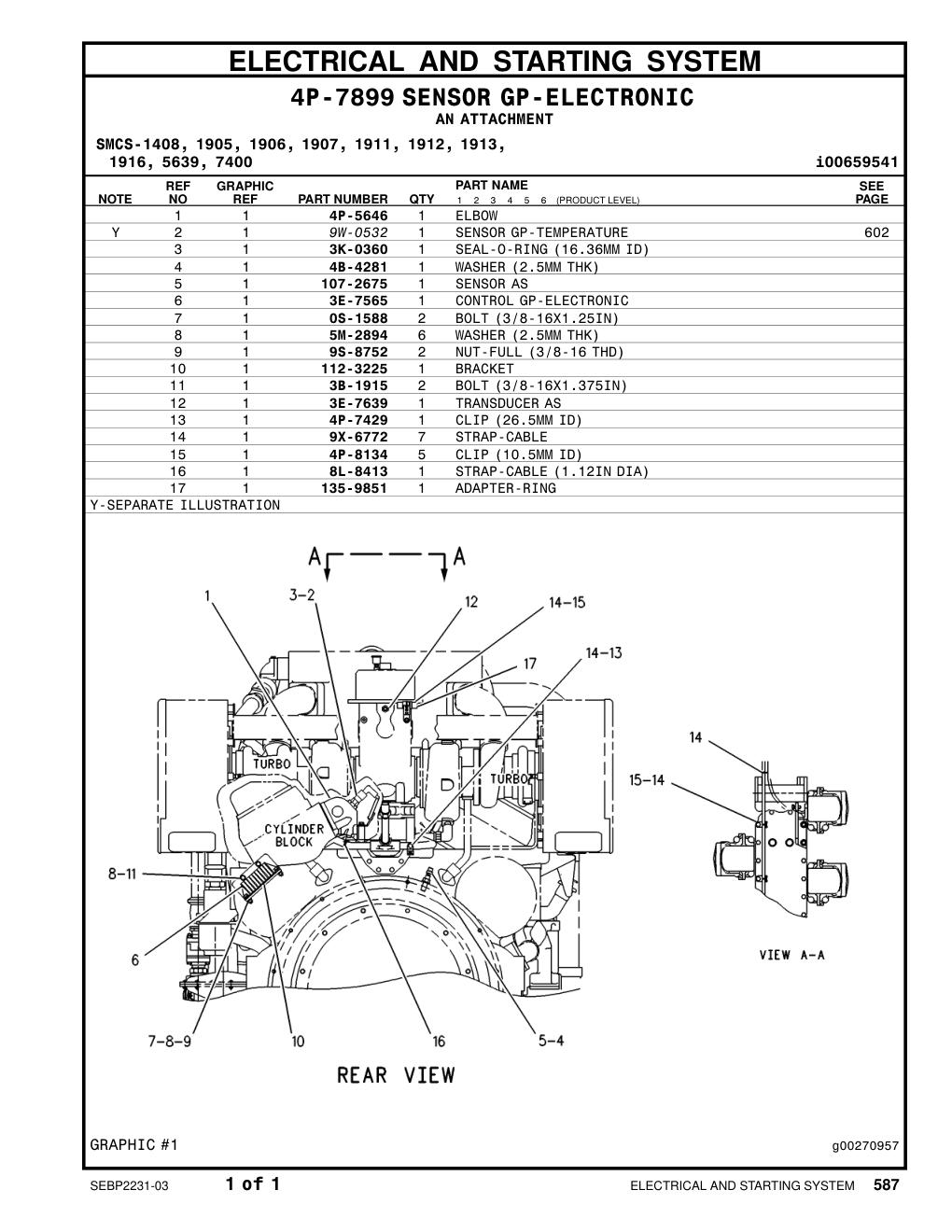 3E-7639 TRANSDUCER AS CAT parts manual diagram