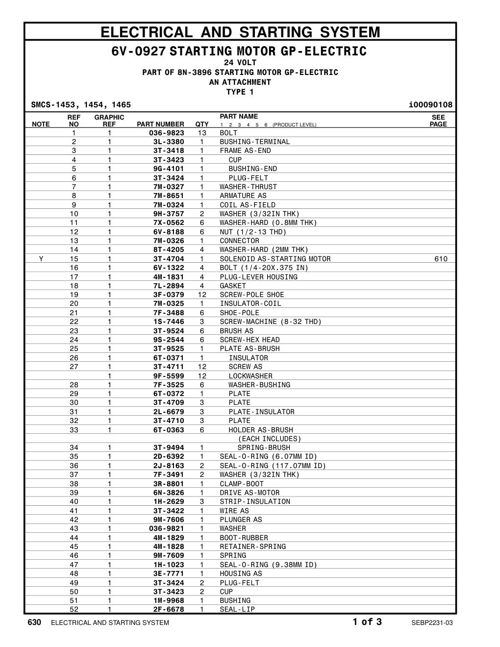 3T-4704 SOLENOID AS-STARTING MOTOR CAT parts manual diagram