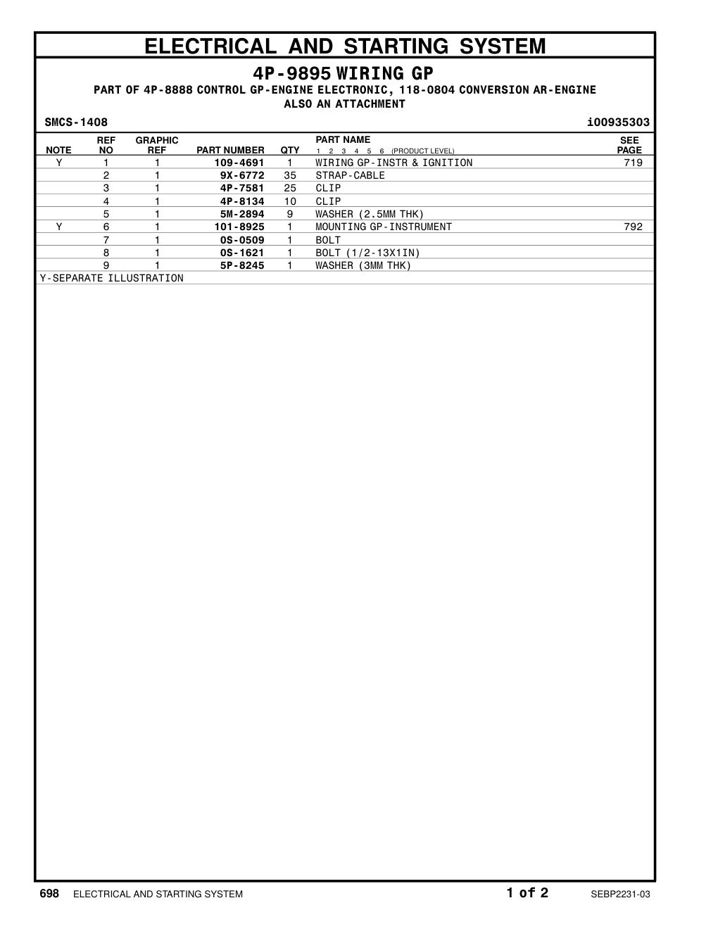 109-4691 - WIRING GP-INSTR & IGNITION