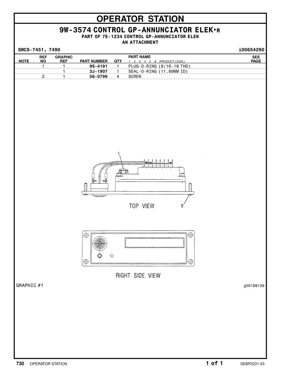 5G-0799 SCREW CAT parts manual diagram
