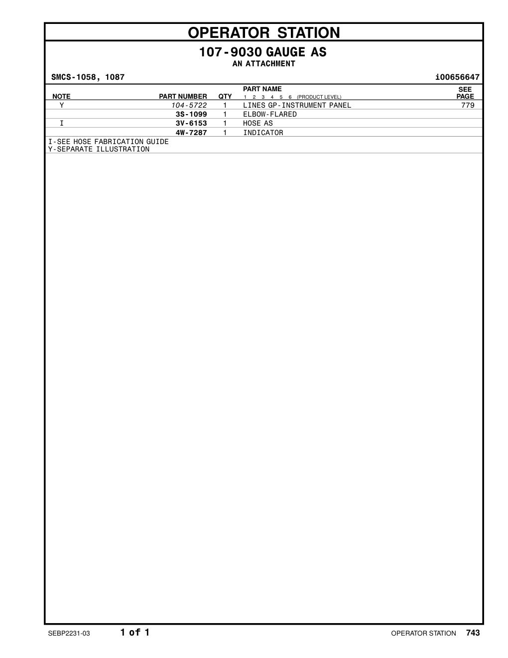 4W-7287 - INDICATOR