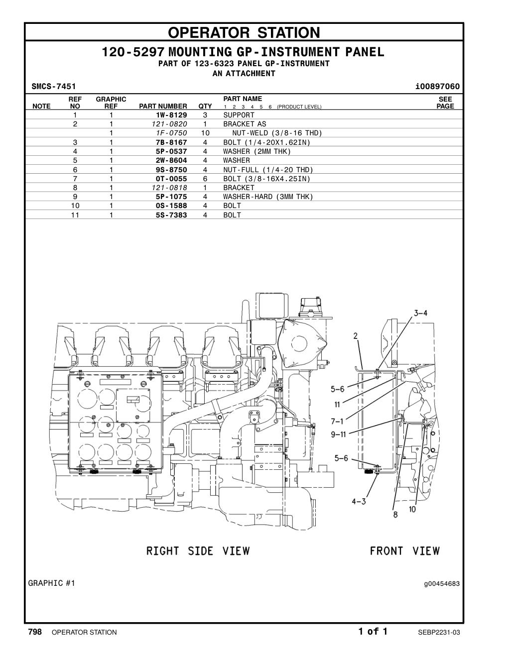 121-0818 BRACKET CAT parts manual diagram