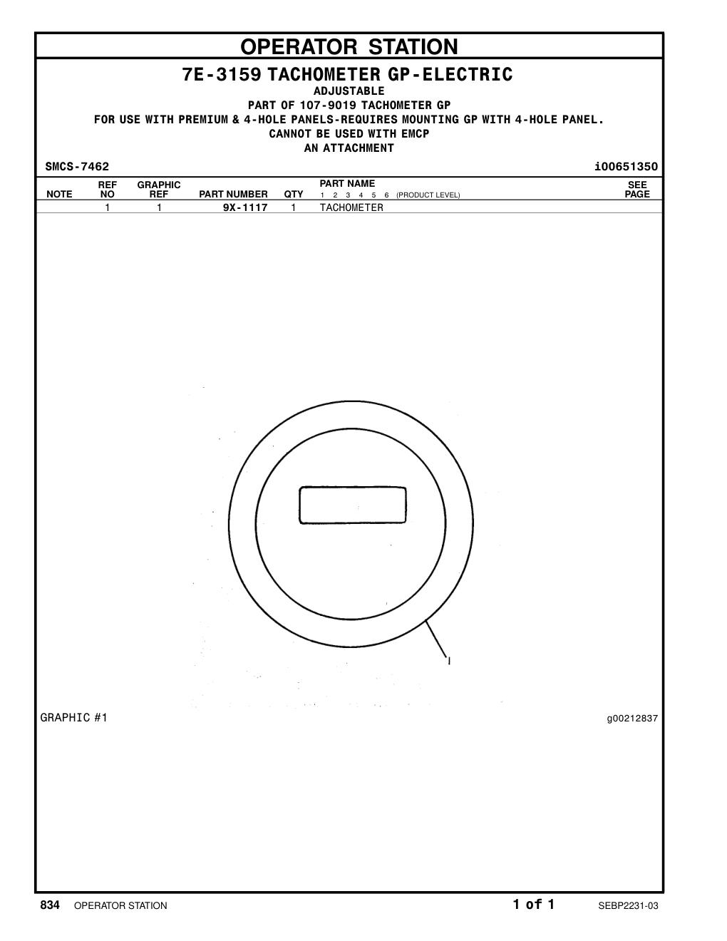 9X-1117 - TACHOMETER