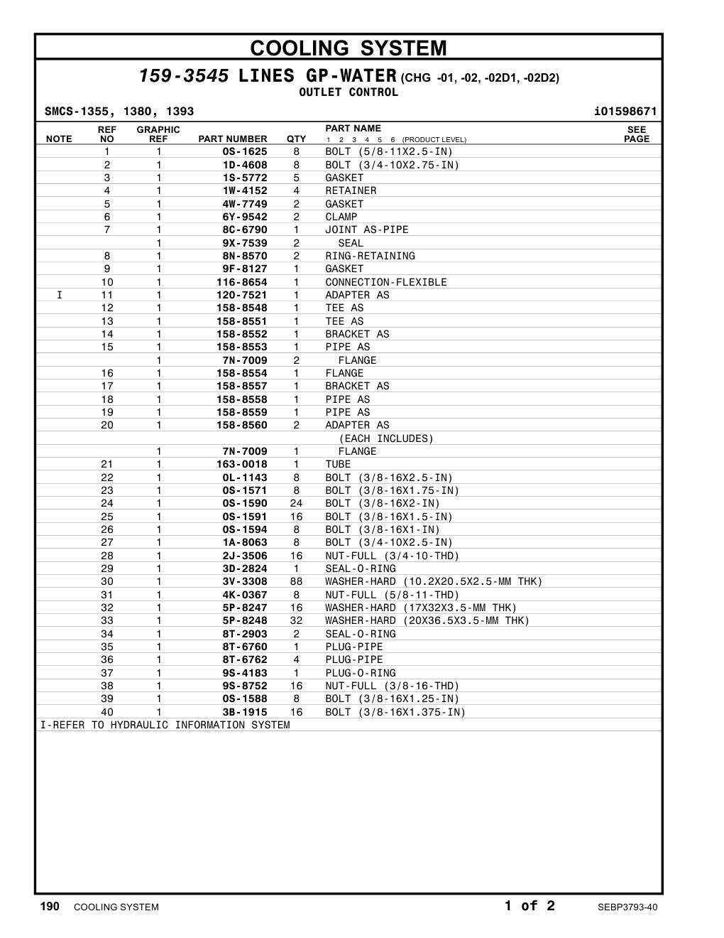 116-8654 CONNECTION-FLEXIBLE CAT parts manual diagram