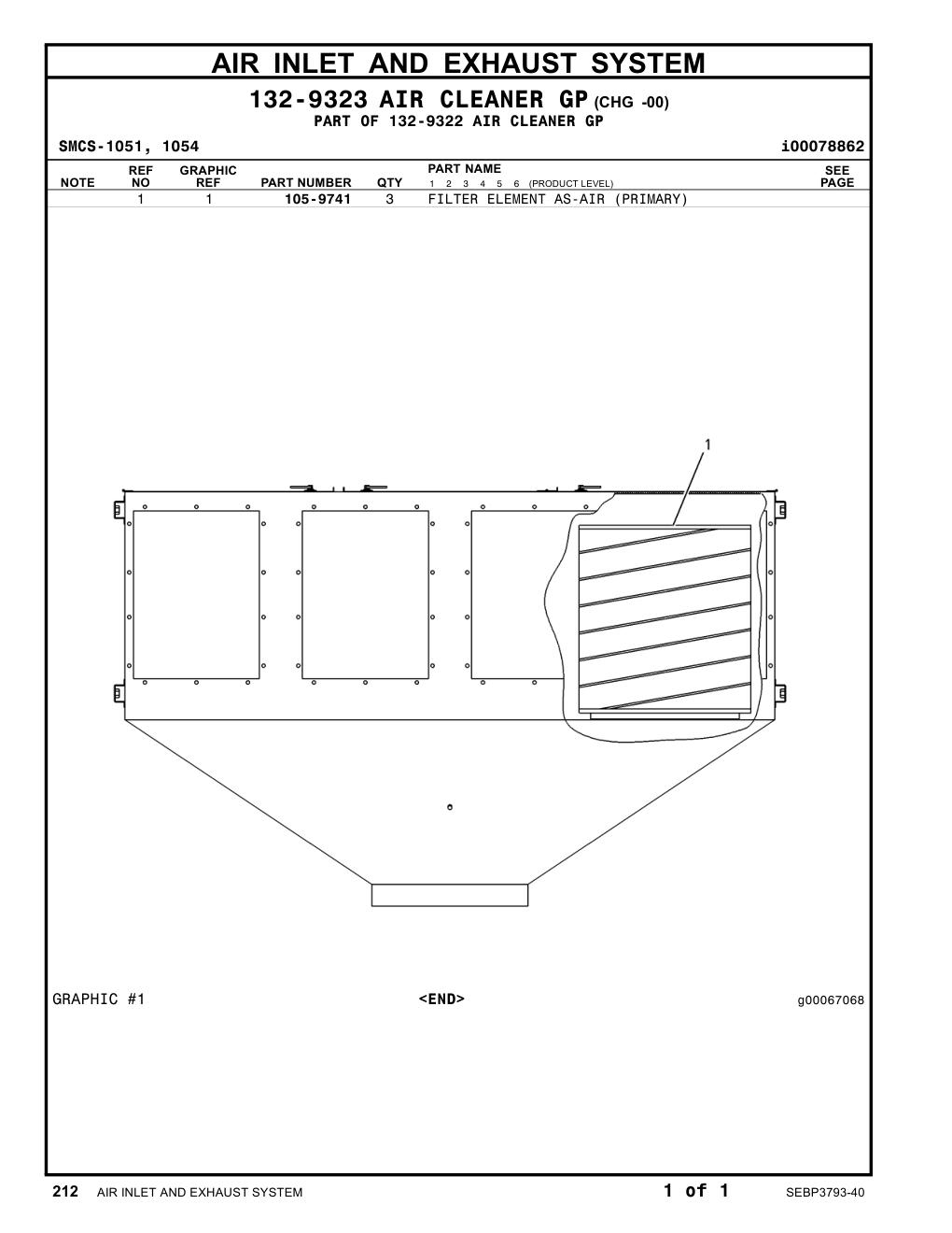 105-9741 - FILTERELEMENT AS-AIR(PRIMARY)