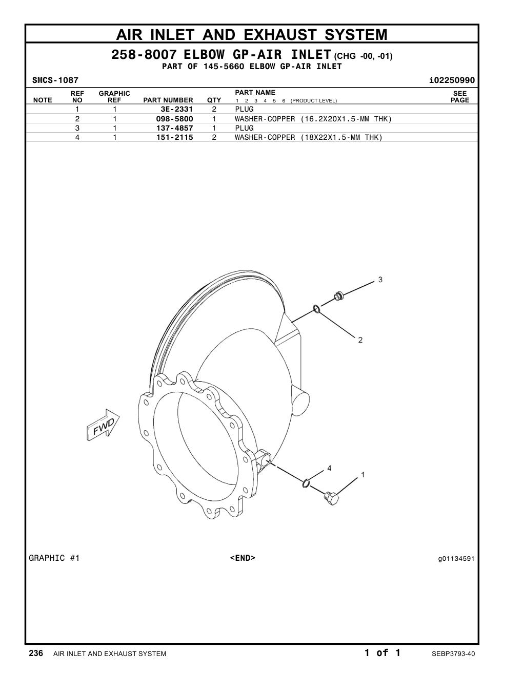 098-5800 WASHER-COPPER (16.2X20X1.5-MM THK) CAT parts manual diagram