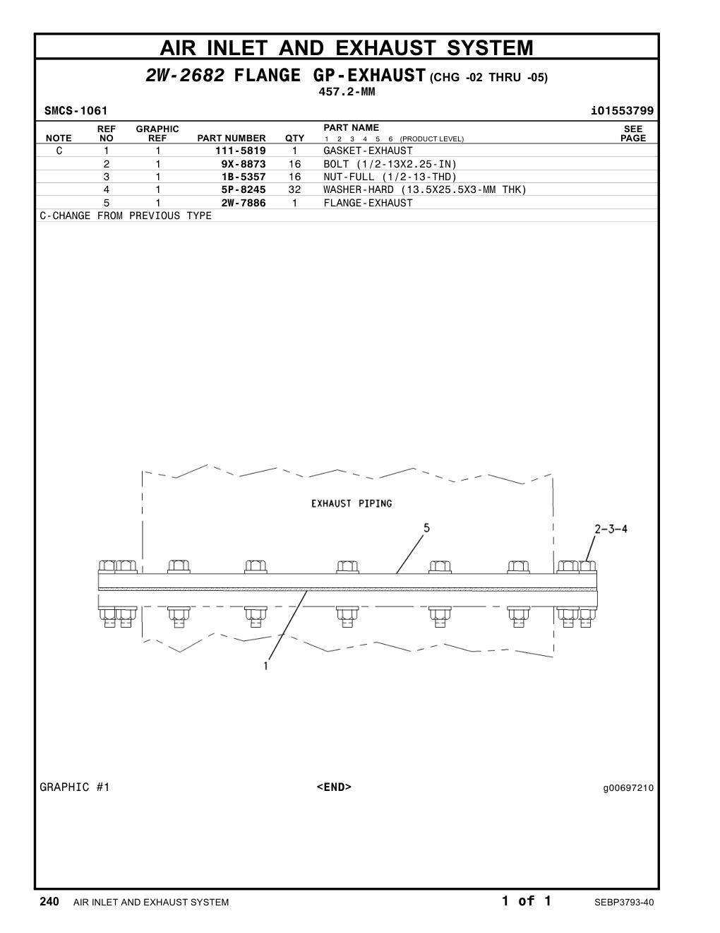 2W-7886 - FLANGE-EXHAUST