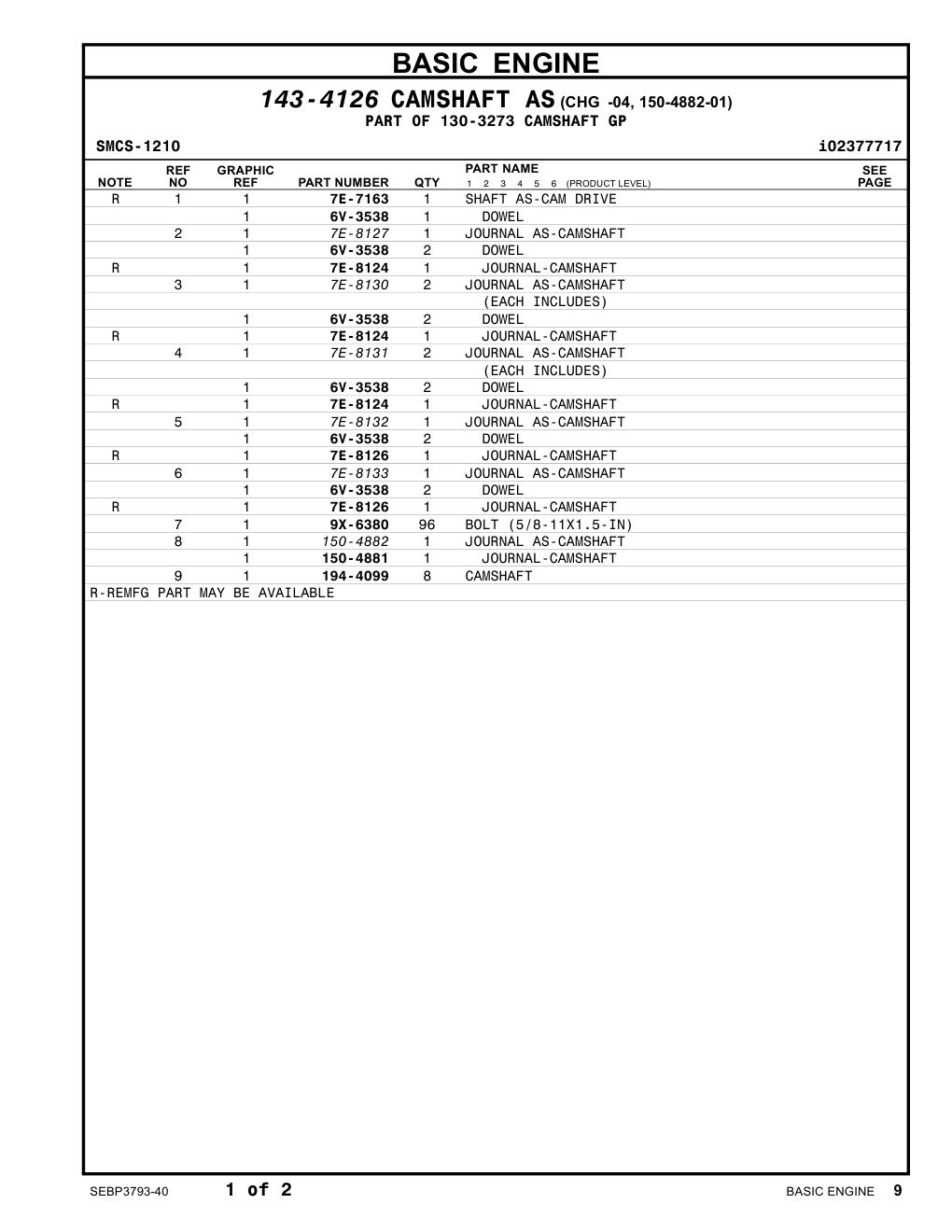 194-4099 - CAMSHAFT