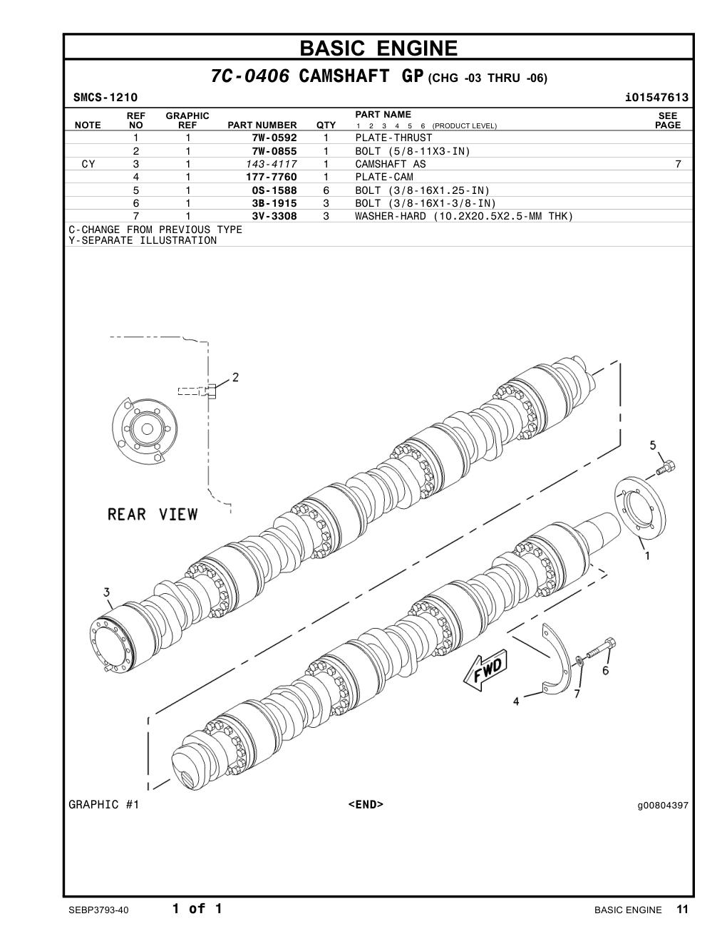 7W-0592 PLATE-THRUST CAT parts manual diagram
