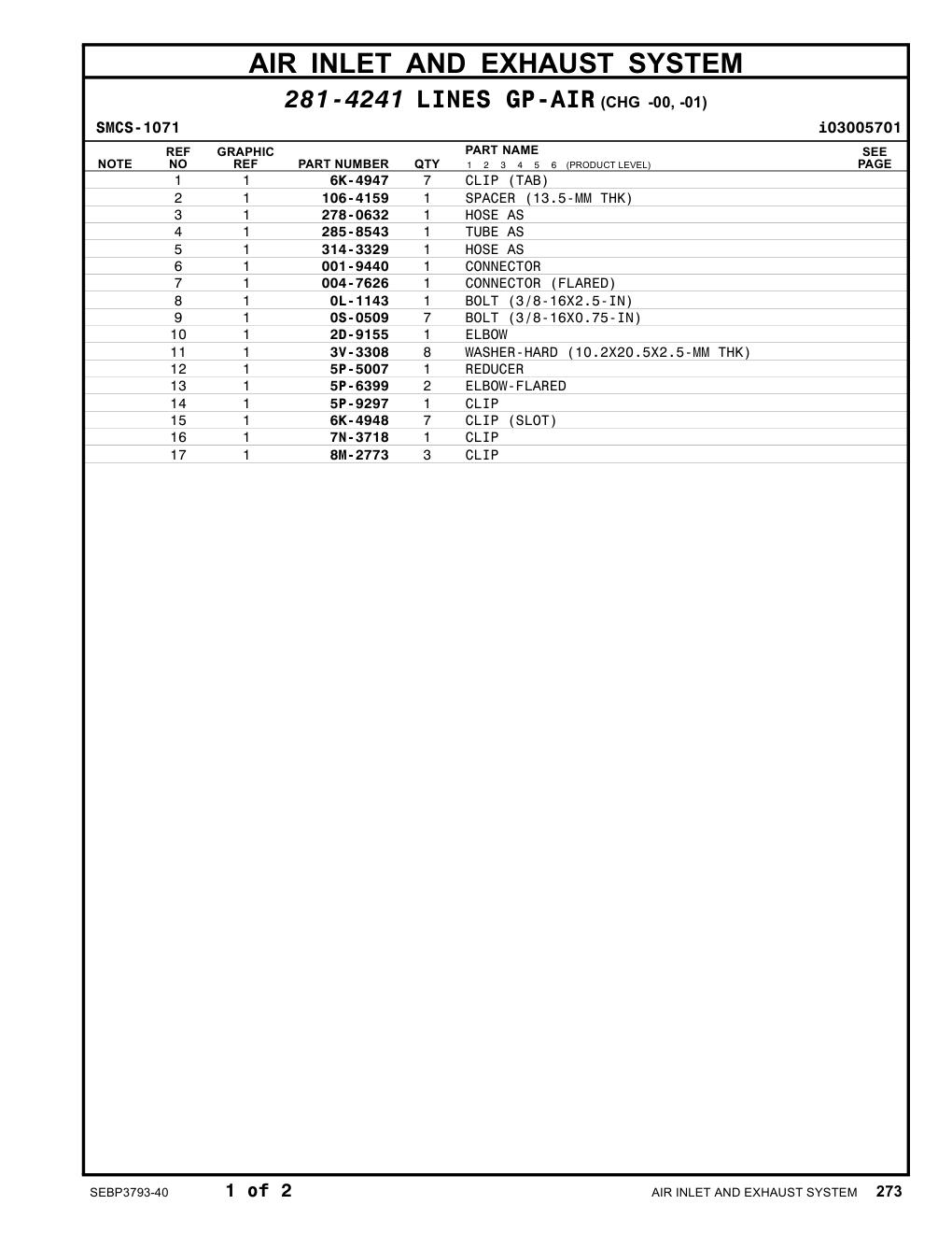 106-4159 SPACER (13.5-MM THK) CAT parts manual diagram