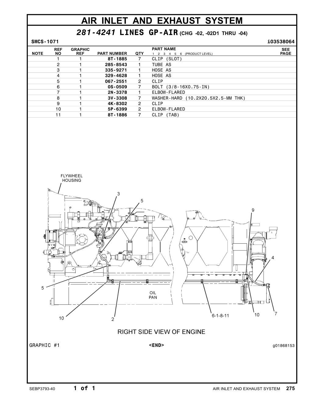 329-4628 HOSE AS CAT parts manual diagram