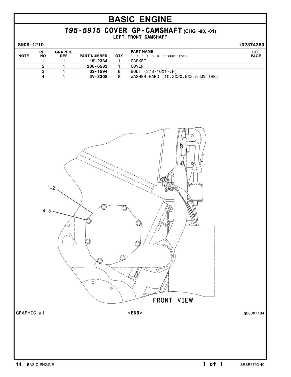 206-6583 COVER CAT parts manual diagram
