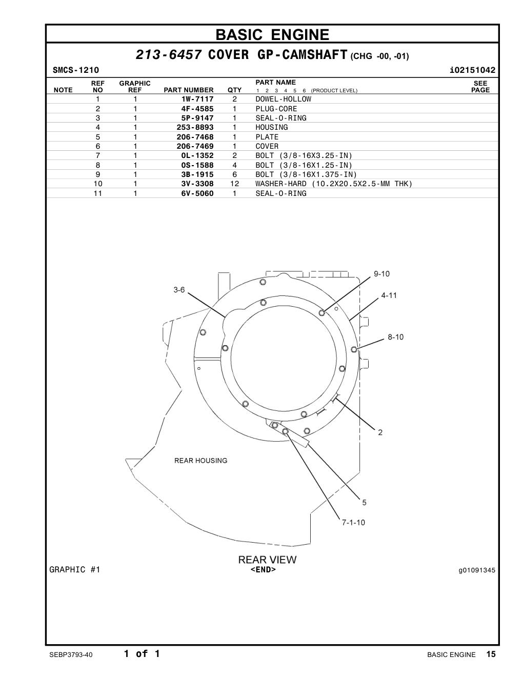206-7468 PLATE CAT parts manual diagram