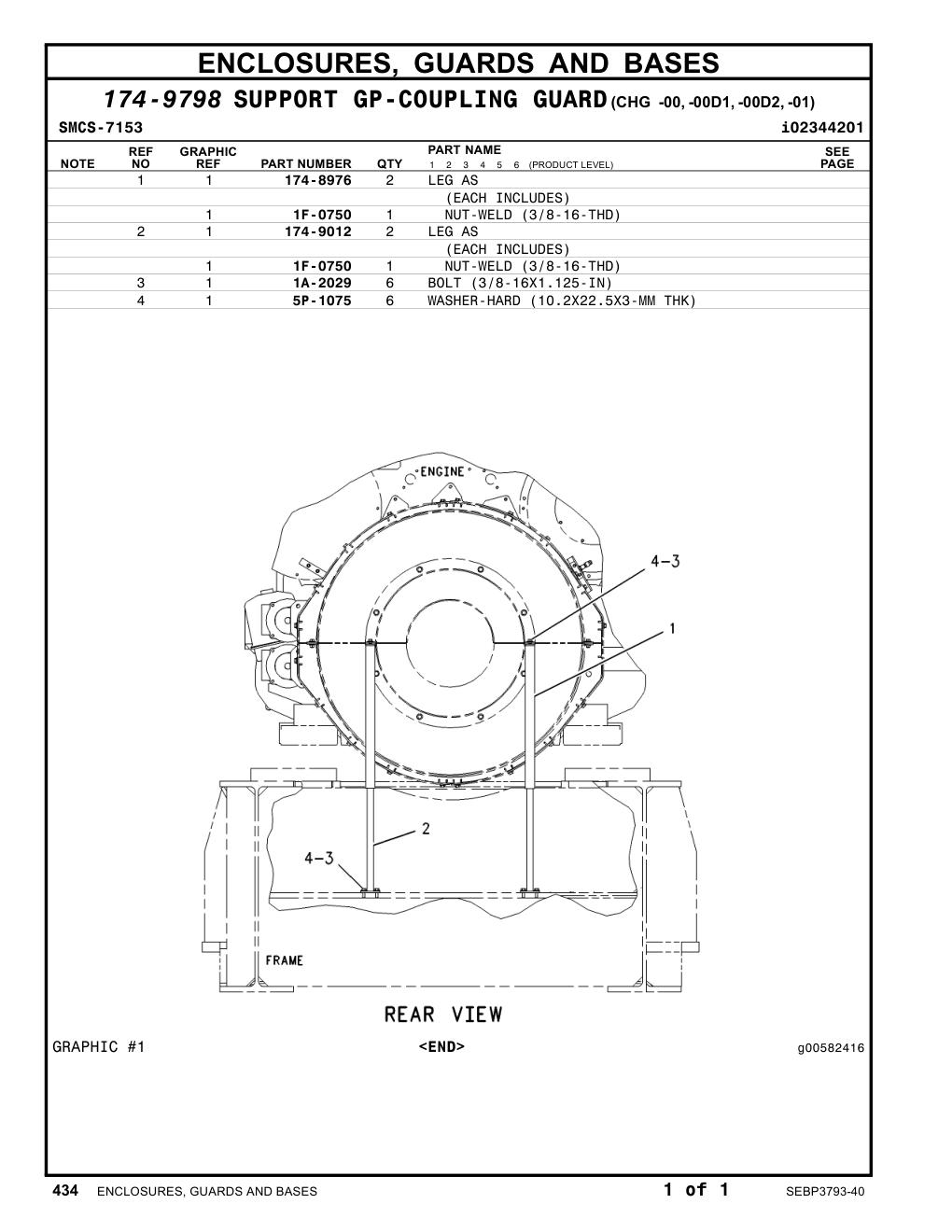 174-9012 LEG AS CAT parts manual diagram