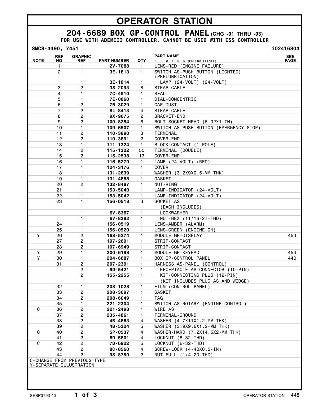 110-3890 TERMINAL CAT parts manual diagram