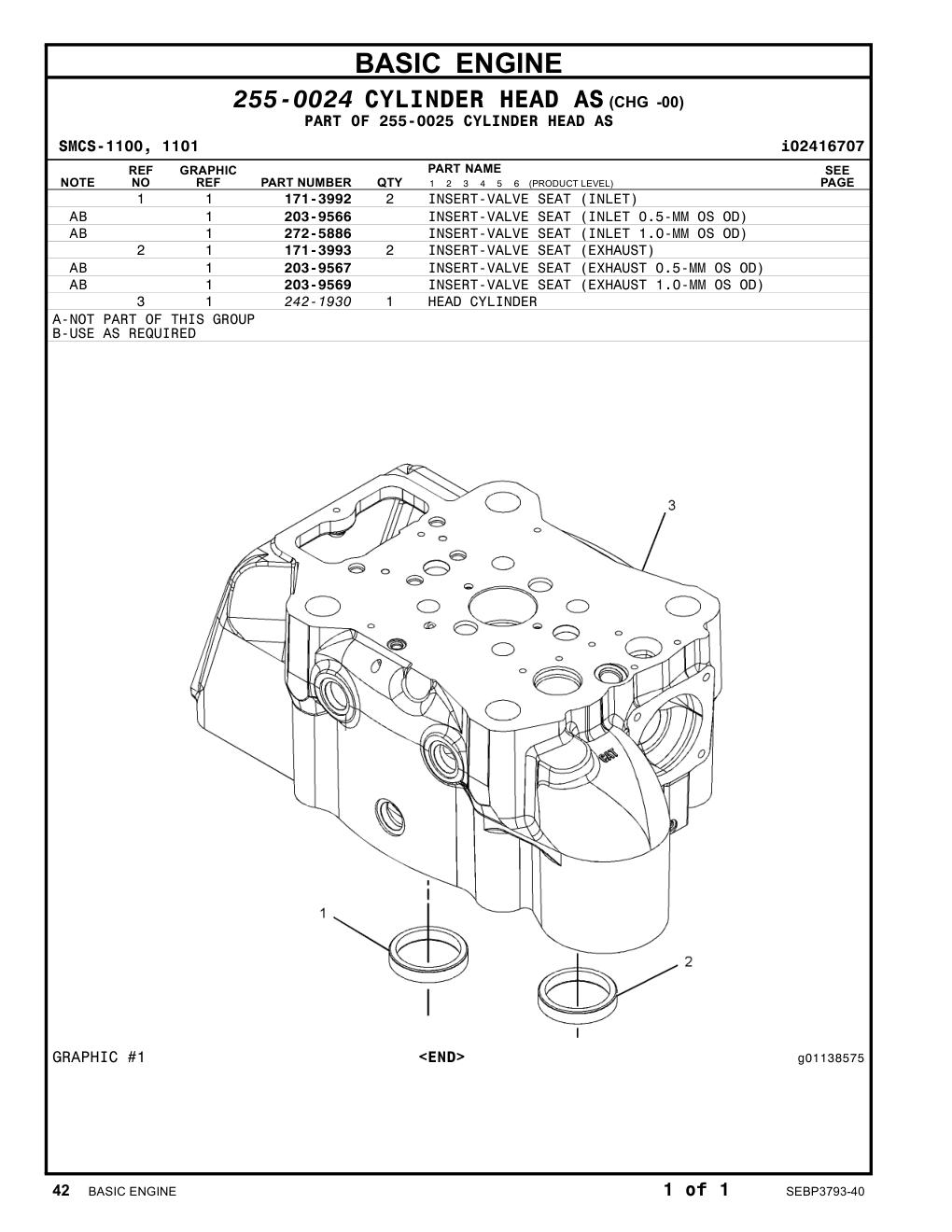 242-1930 HEAD CYLINDER CAT parts manual diagram