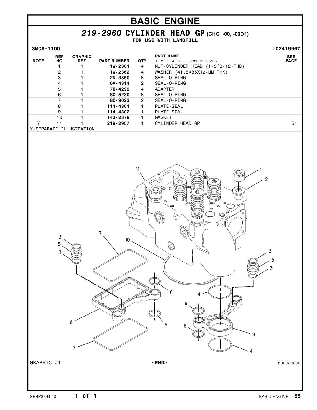 219-2957 CYLINDER HEAD GP CAT parts manual diagram