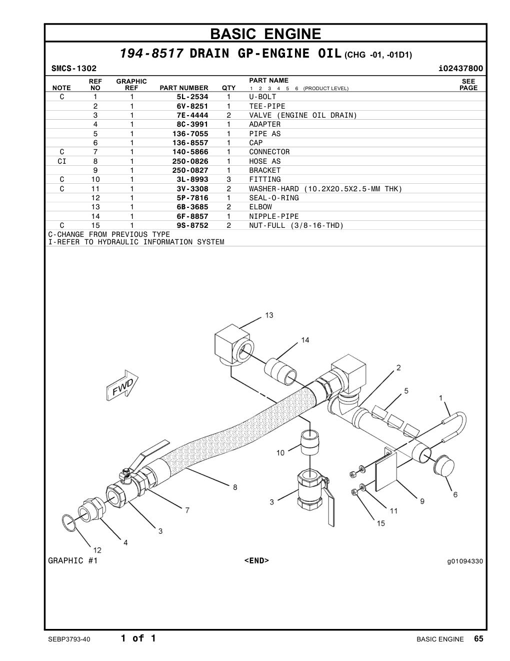 6V-8251 TEE-PIPE CAT parts manual diagram