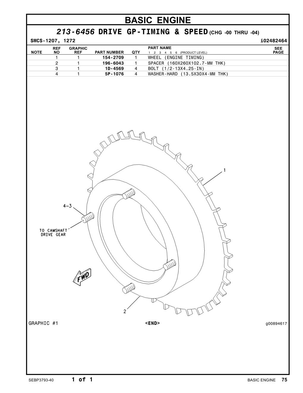 196-6043 SPACER (160X260X102.7-MM THK) CAT parts manual diagram