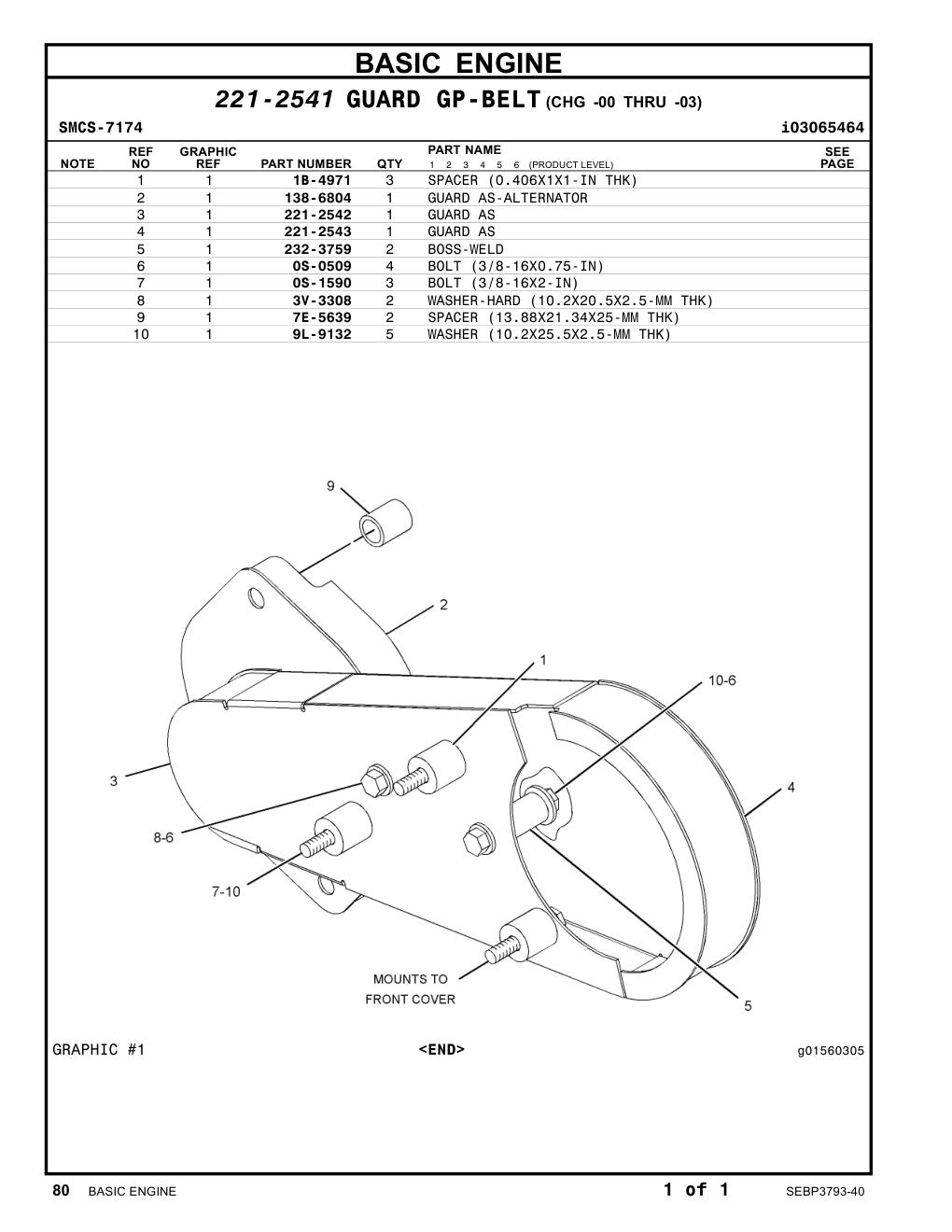 138-6804 GUARD AS-ALTERNATOR CAT parts manual diagram