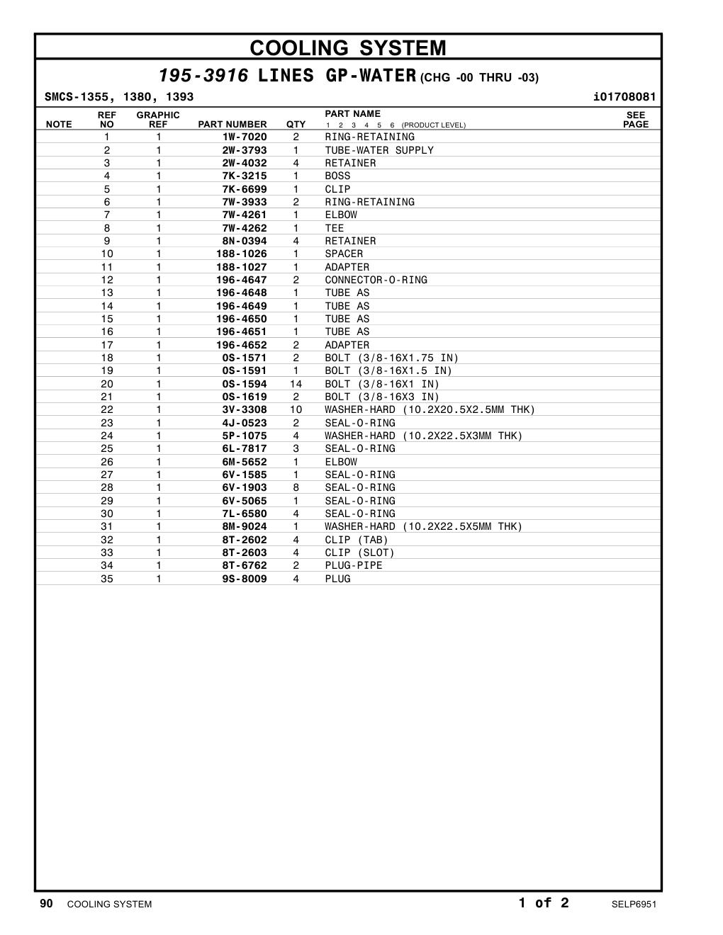 188-1026 SPACER CAT parts manual diagram
