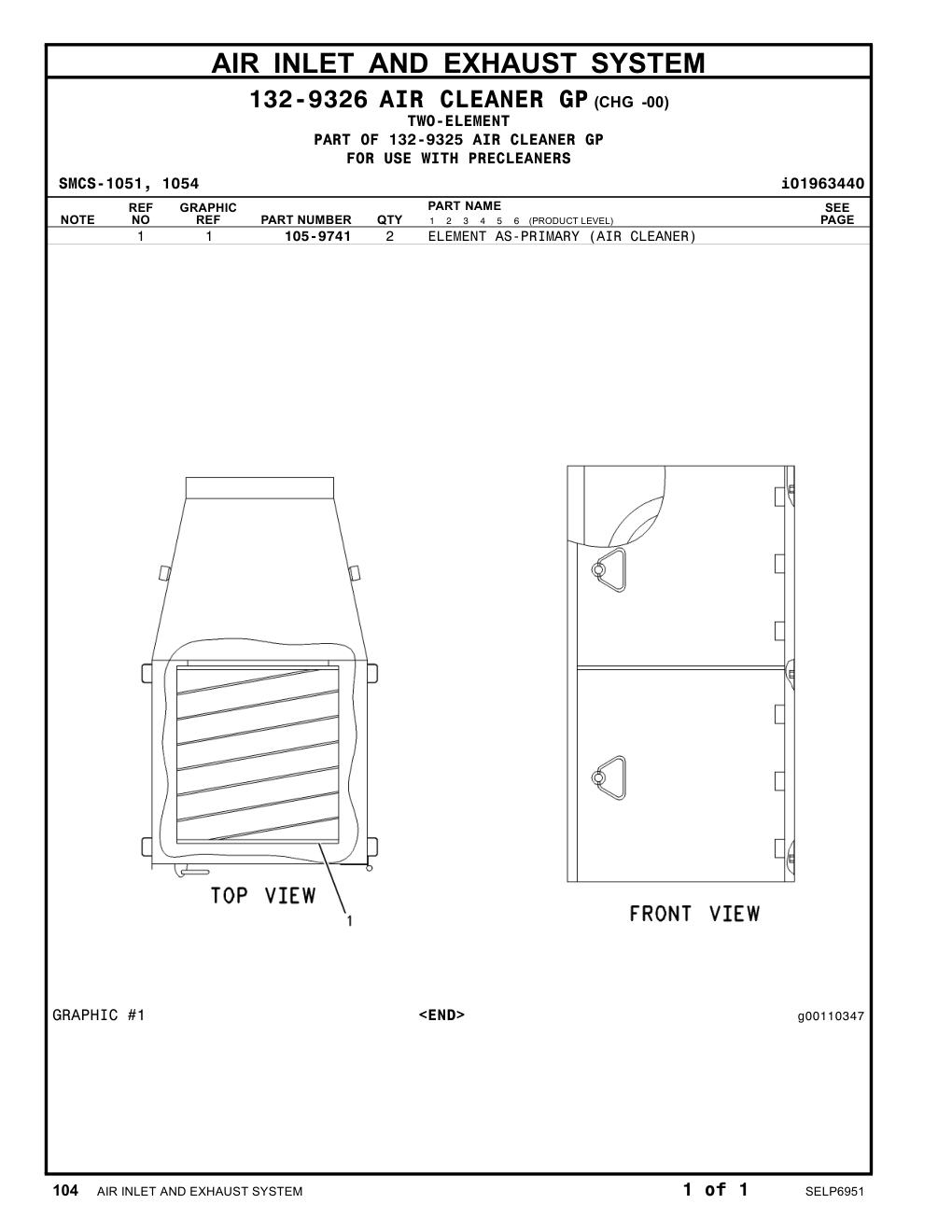 105-9741 - FILTERELEMENT AS-AIR(PRIMARY)