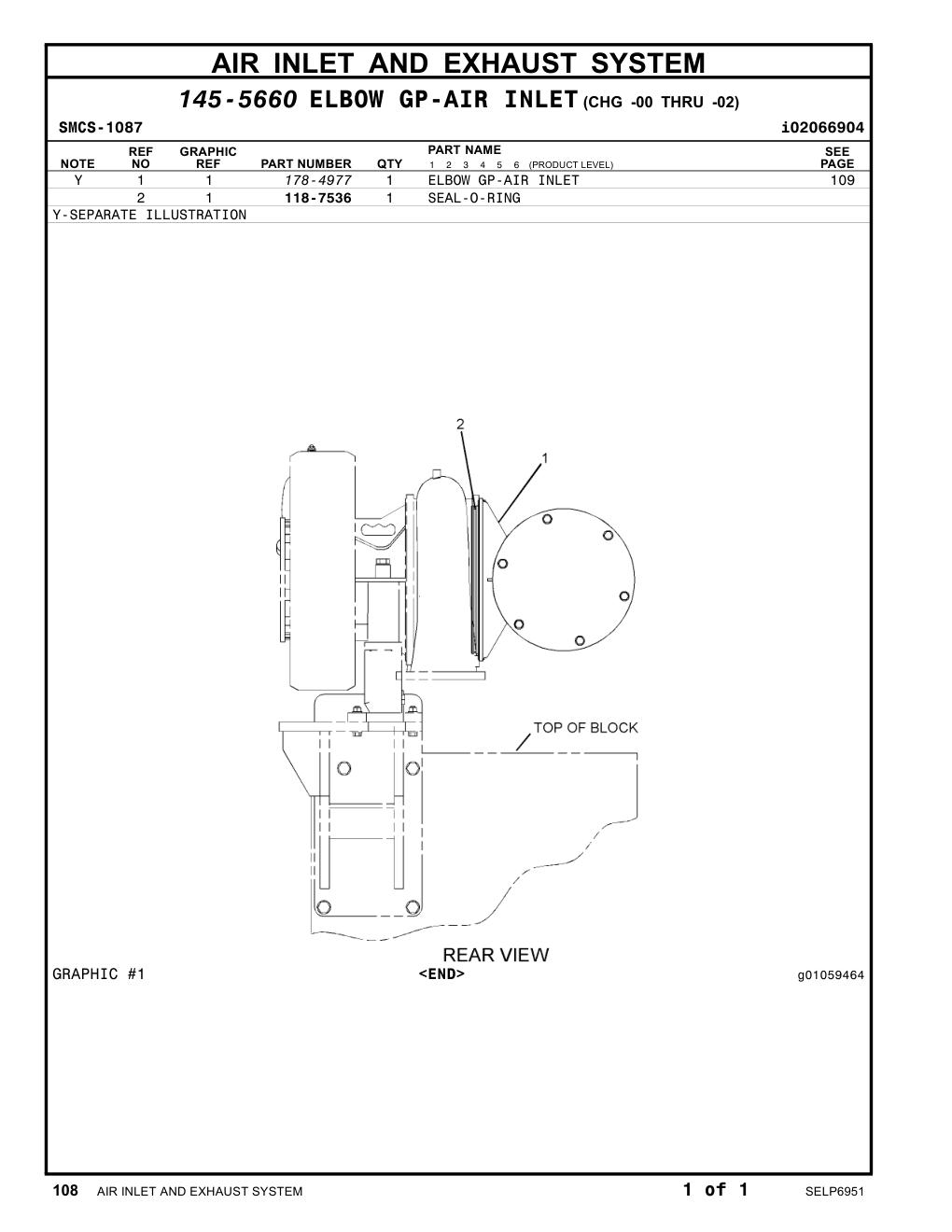178-4977 ELBOW GP-AIR INLET CAT parts manual diagram